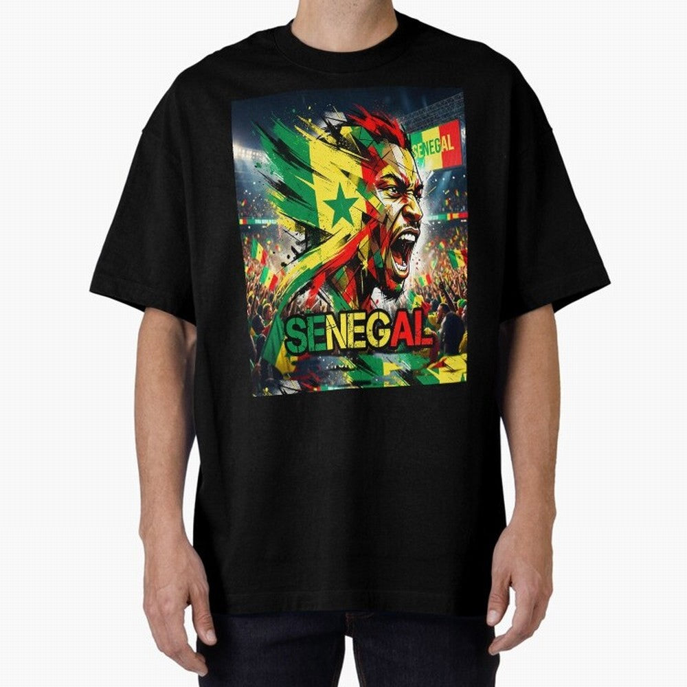 SENEGAL FOOTBALL TEAM Oversized T-Shirt Capture FIFA World Cup 2026 Spirit, Centered on Portugal, Haaland and Mbappe, Football History, Final Match Energy, Crowd Noise and Once in a Lifetime Moments; Created for Match Day Parties, Soccer Gifts, Fan