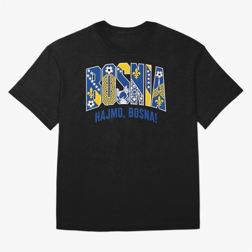 Bosnia Hajmo Bosna Football Soccer Fan Bosnian Supporter Flag Oversized T-Shirt Celebrate Rivalries and Pride in Match Day Hype around FIFA World Cup 2026, Haaland, Portugal, Spain and Germany, Tournament Hype, Historic Matchups, Family Viewing