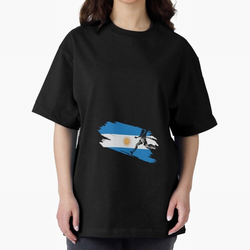 Argentina 2026 ¨C Muchachos ¨C Rumbo a la Cuarta en USA 2026 Oversized T-Shirt Join Global Football Passion for FIFA World Cup 2026 Group Stage, Built around Mbappe, Argentina and Brazil, Retro Football Energy, Iconic Rivalries, Trophy Chase Drama