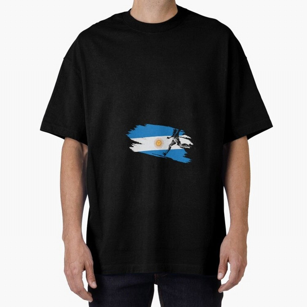 Argentina 2026 ¨C Muchachos ¨C Rumbo a la Cuarta en USA 2026 Oversized T-Shirt Join Global Football Passion for FIFA World Cup 2026 Group Stage, Built around Mbappe, Argentina and Brazil, Retro Football Energy, Iconic Rivalries, Trophy Chase Drama