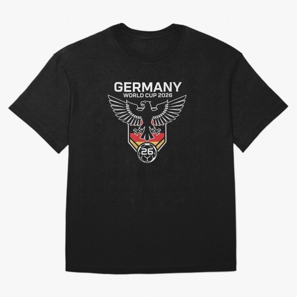 Germany National Football Team World Cup 2026 Eagle Logo Oversized T-Shirt Keep Football History Alive during FIFA World Cup 2026 USA Canada Mexico Filled with Cristiano Ronaldo, Argentina, France and Brazil Energy, Match Day Excitement, Supporter