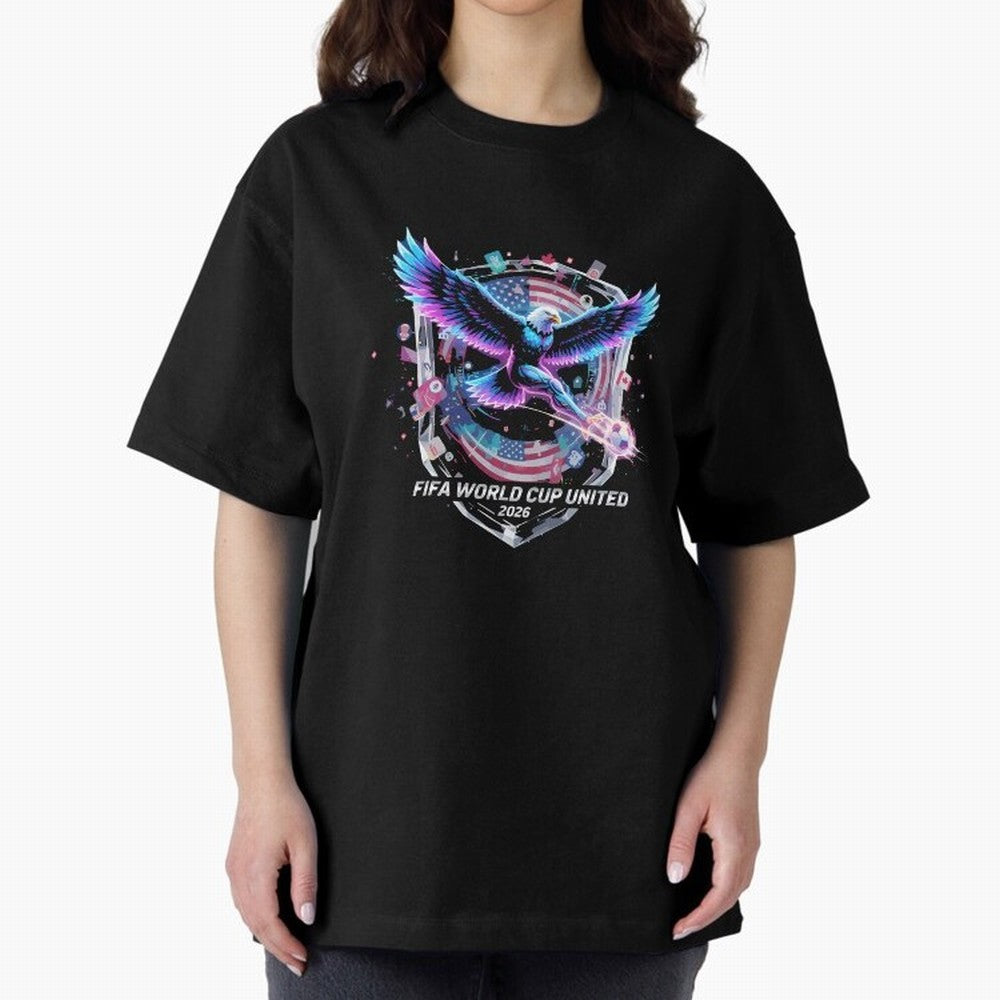 FIFA World Cup 2026 United Eagle Soccer Art T-Shirt_86867742 Oversized T-Shirt Make Every Kick Count in FIFA World Cup 2026 Spirit, Featuring England and Germany, Mbappe, Worldwide Fan Energy, Dramatic Goals, Stadium Lights and Championship