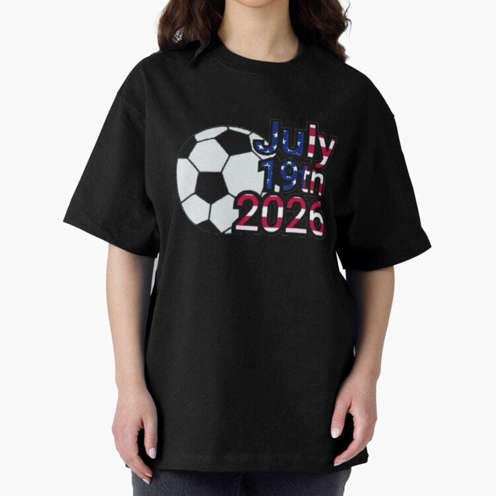 2026 USA Oversized T-Shirt Enjoy Global Football Passion for FIFA World Cup 2026 USA Canada Mexico, Driven by Haaland, France and Portugal, Football Passion, Legendary Performances, Festival Vibes and Supporter Community; Ideal for Fans Who Follow