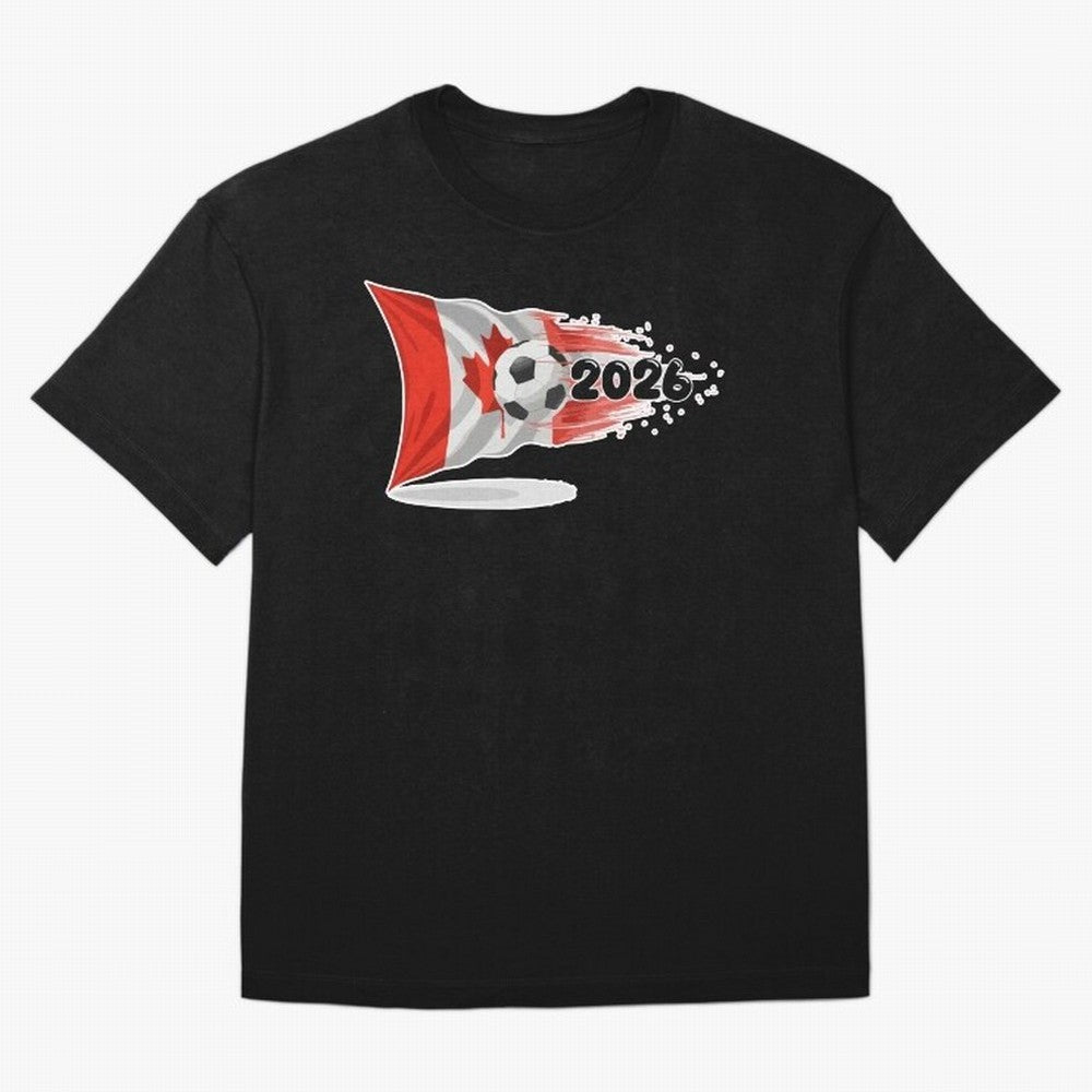 2026 Soccer World Cup Canada Flag T-Shirt | Dynamic Football Fan Tee Oversized T-Shirt Make the Season About FIFA World Cup 2026 Group Stage Spirit, Inspired by Portugal, Spain and Germany, Neymar, Haaland and Cristiano Ronaldo, Tournament Hype,