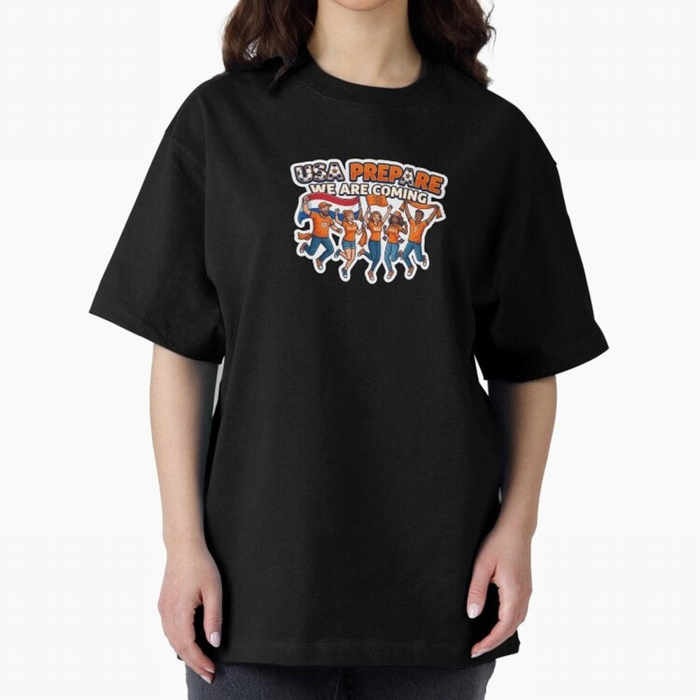 Netherlands Soccer Fans 2026 Sticker We Are Coming Oversized T-Shirt Make Every Match About Match Day Hype around FIFA World Cup 2026, Haaland and Mbappe, Spain and Netherlands, Vintage Soccer Flavor, Modern Football Stars, National Flags and Final