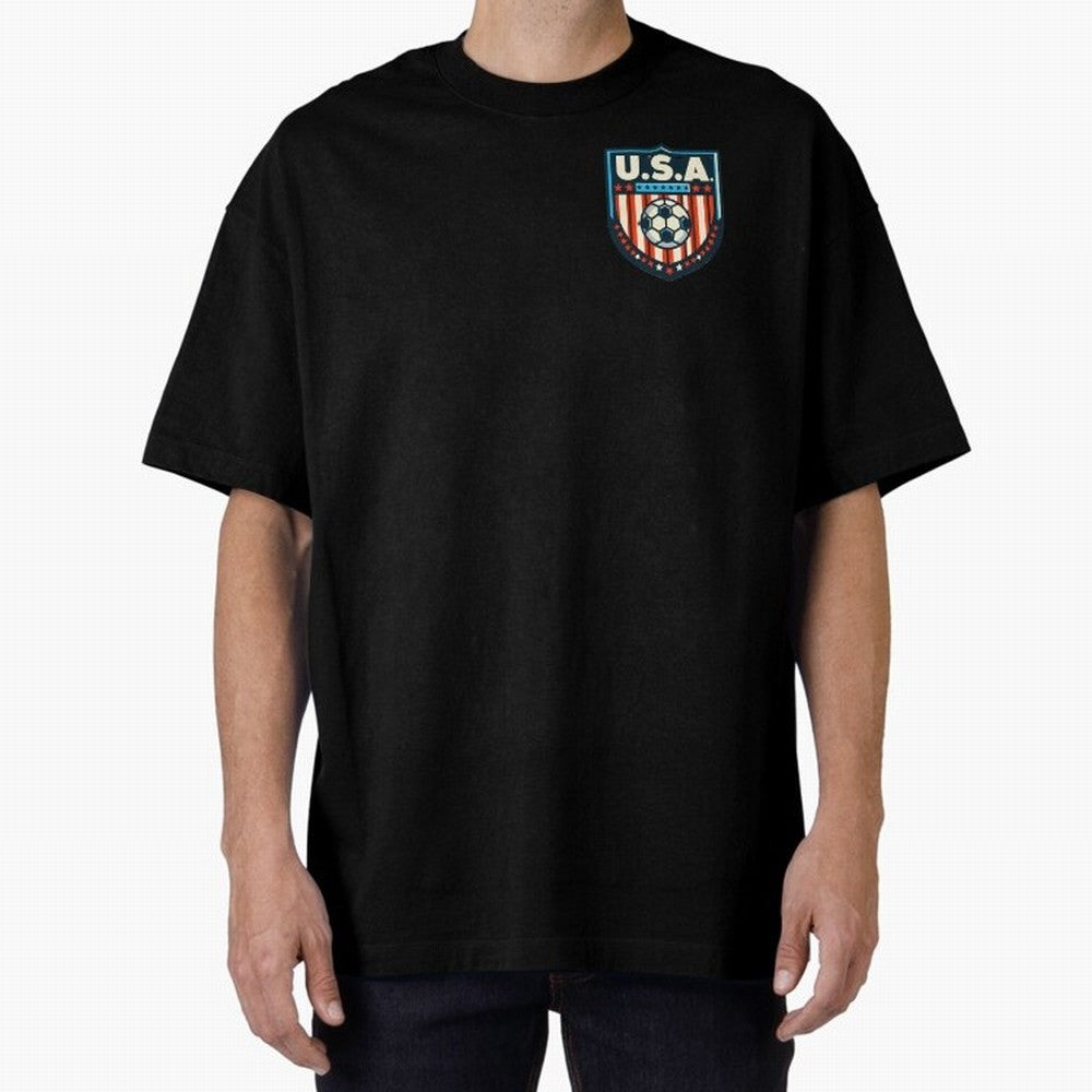 U.S.A Retro Style World Cup 2026 Oversized T-Shirt Support Iconic Players in Global Football Passion for FIFA World Cup 2026, Connected to Mbappe, Portugal, Football History, Final Match Energy, Crowd Noise and Once in a Lifetime Moments; Ideal for